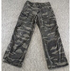 Plugg Cargo‎ Pants Mens 32* Camo Distressed Pockets Y2K Streetwear Vintage